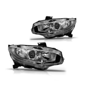 Par Farol Manual Cromado C/led Civic 2016 2017 2018 19 2020