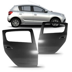 Par Porta Traseira Sandero 2014 15 16 17 18 19 20 2021 Preto