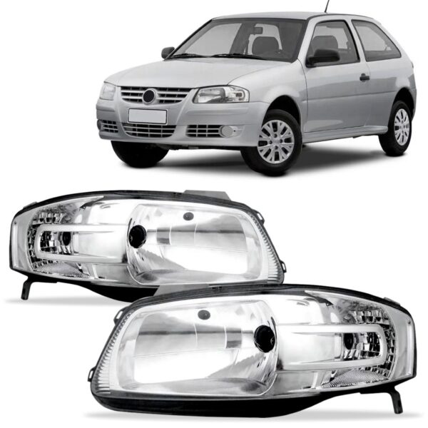 Par Farol Cromado Gol G4 2004 A 2008