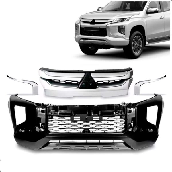 Kit Envolvente Dianteiro L200 2021 A 2022 C/ Grade E Moldura Preto