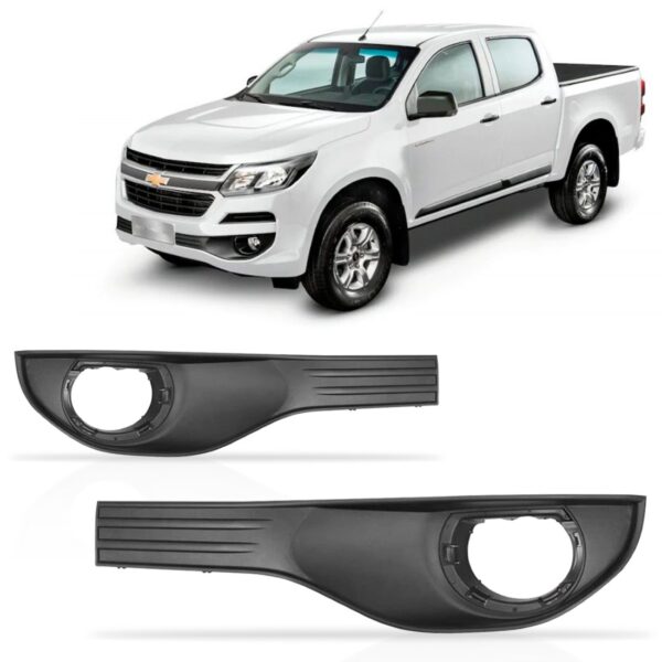 Par Grade Milha Parachoque Dianteiro C/ Furo S10 2017 A 2019 Preto