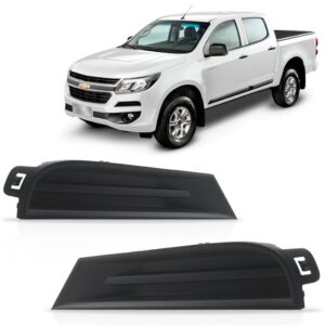 Par Moldura Superior Parachoque Dianteiro S10 2017 A 2019 Preto