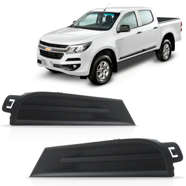 Par Moldura Superior Parachoque Dianteiro S10 2017 A 2019 Preto