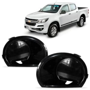 Par Moldura Farol Milha Parachoque Dian. S10 S/ Furo 17 A 19 Preto