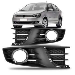 Par Moldura Milha C/ Furo Sem Friso Polo 2012 2013 2014 Preto