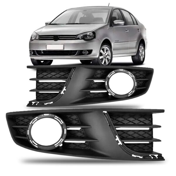 Par Moldura Milha C/ Furo Sem Friso Polo 2012 2013 2014 Preto