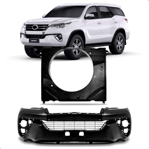 Kit Parachoque C/defletor Radiador Hilux Sw4 16 A 2020 Novo Preto