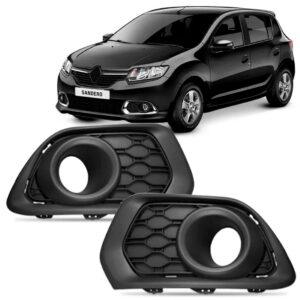 Par Moldura Milha Sandero Logan 2014 A 2019 C/ Furo Preto