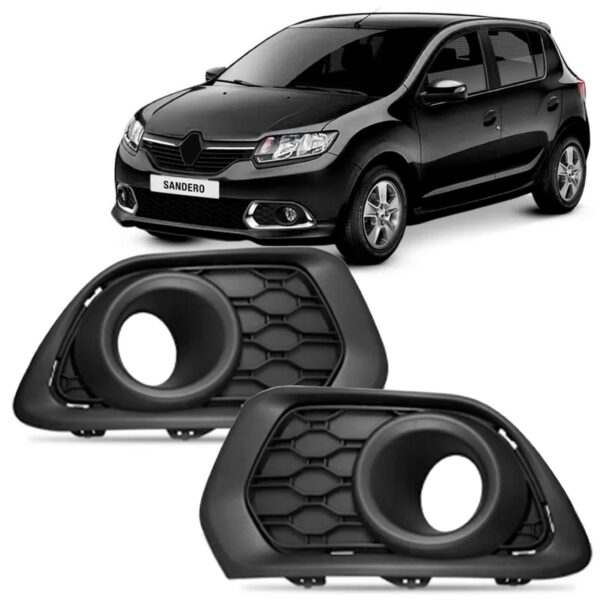 Par Moldura Milha Sandero Logan 2014 A 2019 C/ Furo Preto