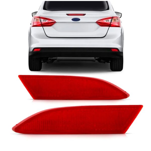 Par Refletor Parachoque Traseiro Focus Sedan 2014 A 2019 - Vermelho