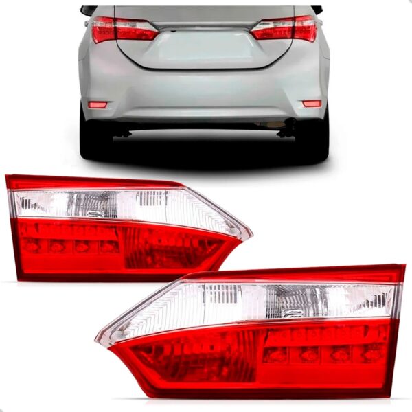 Par Lanterna Traseira Mala Corolla 2014 2015 16 2017 Com Led Vermelho