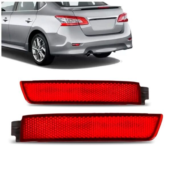 Par Refletor Parachoque Traseiro Sentra 2014 2015 2016 Vermelho