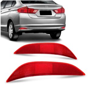 Par Refletor Parachoque Traseiro City 2014 2015 2016 2017 Vermelho