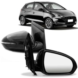 Par Retrovisor Elétrico C/ Pisca Capa Preta Hb20 2020 A 2022