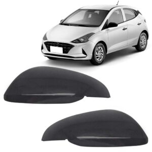 Par Capa Retrovisor Hb20 20 A 2022 S/ Furo Pisca Texturizada Preto