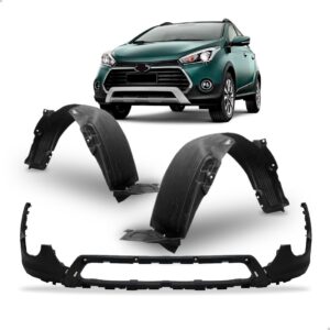 Kit Spoiler Parachoque + Par Asa Urubu Hb20x 2016 A 2019 Preto