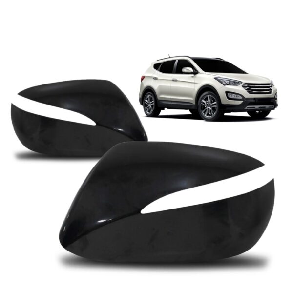 Par Capa De Retrovisor Santa Fe 2014 2015 2016 2017 A 2019 Preto