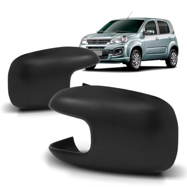 Par De Capa Retrovisor Uno Sem Furo De Sinaleira 2015 A 2021 Preto