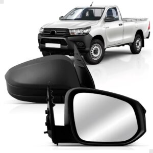 Par Retrovisor Hilux 2016 2017 18 A 2023 Fixo C/ Capa Preta