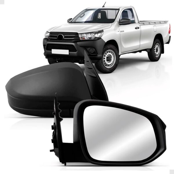 Par Retrovisor Hilux 2016 2017 18 A 2023 Fixo C/ Capa Preta