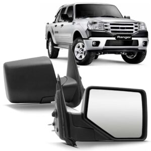 Par Retrovisor Fixo C/ Capa Preta Ranger 2010 A 2012