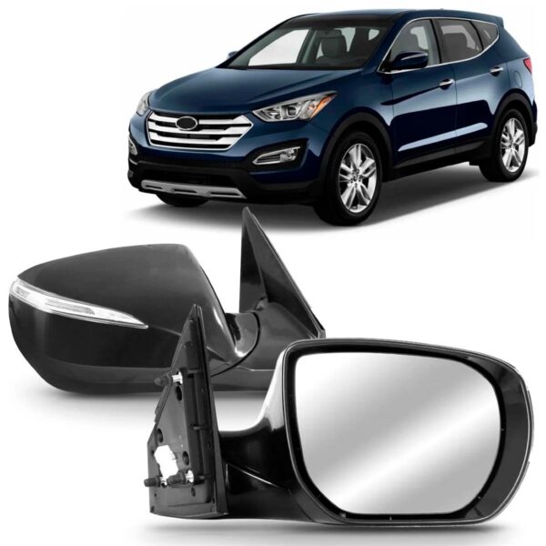 Par Retrovisor Elétrico C Aquecedor Sinaleira Santa Fe 14/19