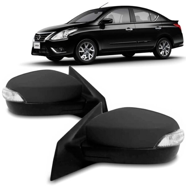 Par Retrovisor Eletrico Versa 2016 A 2019 C/ Sinaleira Largo