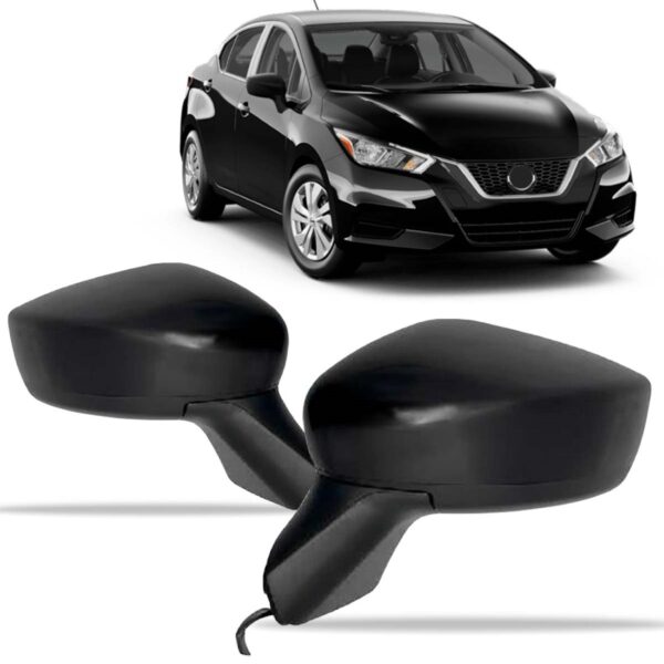 Par Retrovisor Elétrico Versa 2020 A 2022 C/ Capa Preta