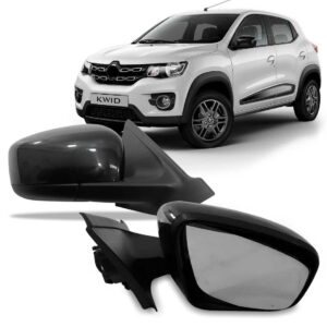 Par Retrovisor Elétrico C/ Capa Preta Kwid 2017 A 2023