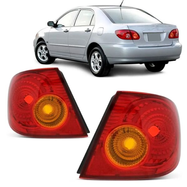 Par Sinaleira Traseira Canto Corolla 2003 A 2007 Ruby/ Âmbar Ambos Lados Ruby/âmbar