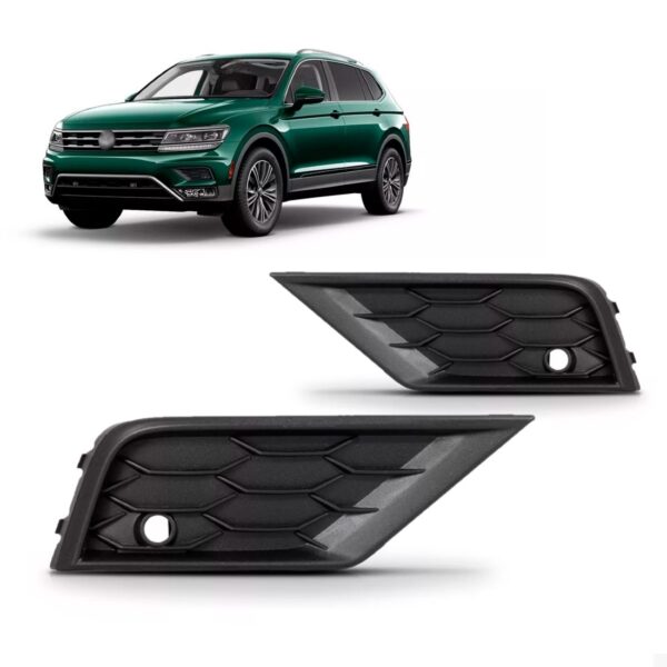 Par Moldura Milha Tiguan 2018 A 2021 Furo Sensor S/ Furo Aux Preto