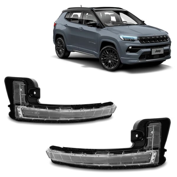 Par Sinaleira Retrovisor Compass Toro Commander 2017 A 2021 Preto