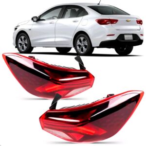 Par Sinaleira Traseira Onix 2020 Até 2024 Canto Com Led Vermelho
