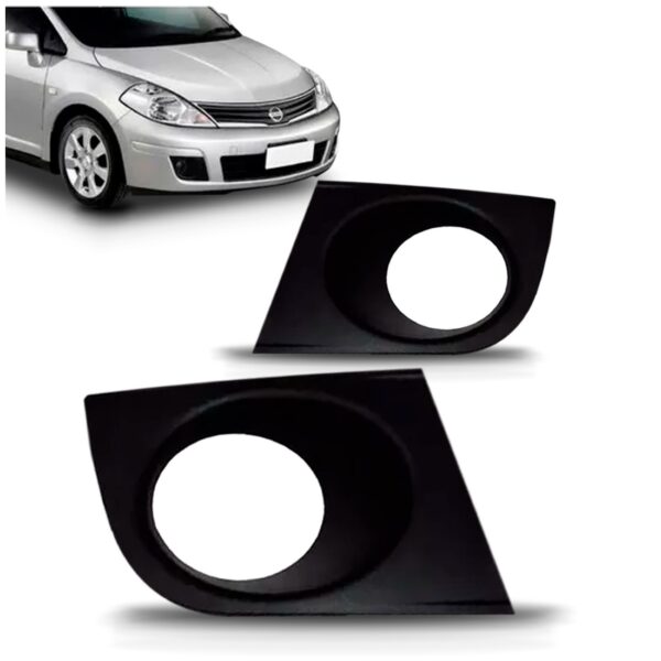 Par Moldura De Milha Diantero Tiida 2011 2012 2013 Preto Ambos Os Lados