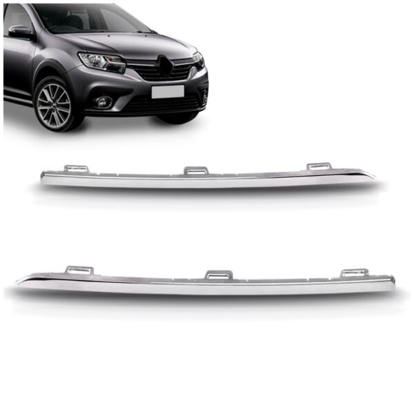 Par Friso Parachoque Dianteiro Cromado Sandero 2020 21 2022 Ambos Os Lados