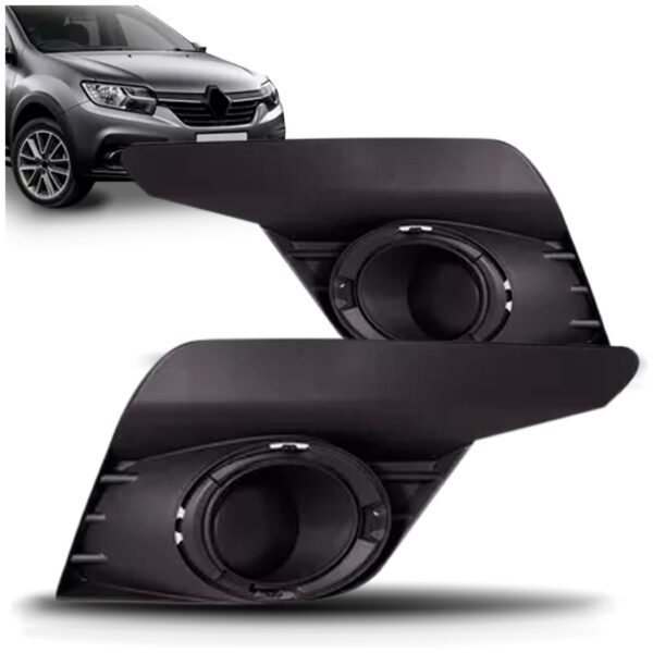 Par Moldura Do Farol De Milha Sandero Sem Furo 2020 21 2022 - Preto - Ambos Os Lados