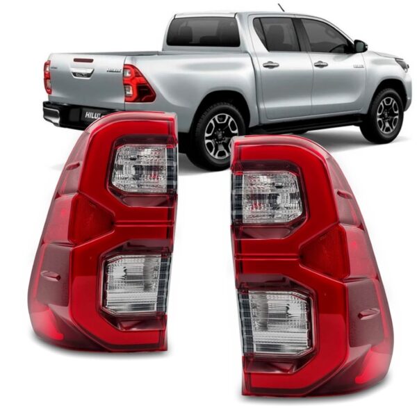 Par Sinaleira Traseira Hilux Pick-up 2021 2022 Com Led