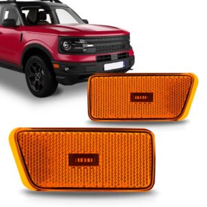 Par Lanterna Sinaleira Lateral Ambar Bronco 2021 E 2022