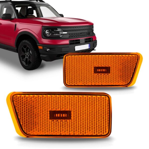 Par Lanterna Sinaleira Lateral Ambar Bronco 2021 E 2022