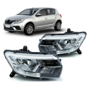 Par Farol Manual Logan Sandero 2020 A 2022 Com Led