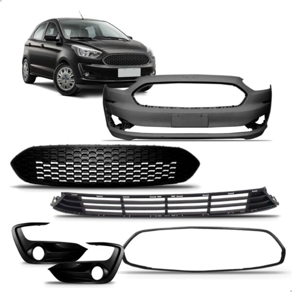 Kit Frente Parachoque Ford Ka 2019 Até 2022 Hatch 1a Linha Preto