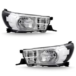 Par Farol Manual Elétrico Hilux 16 A 20 S/ Led Cromado/preto