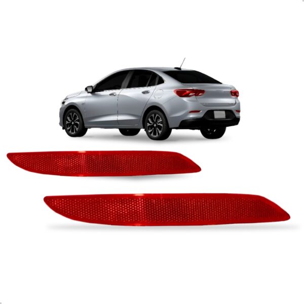 Par Refletor Parachoque Traseiro Onix Sedan 2020 Até 2025 Vermelho