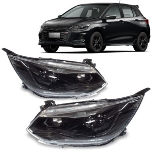 Par Farol Manual Onix 2020 A 2022 Mascara Negra C/ Projetor