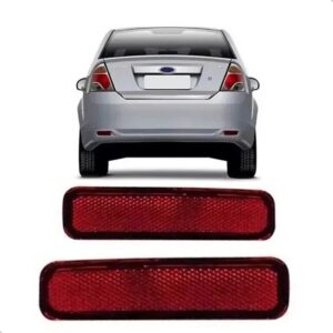 Par Refletor Parachoque Fiesta 2010 A 2014 Sedan Vermelha Vermelho