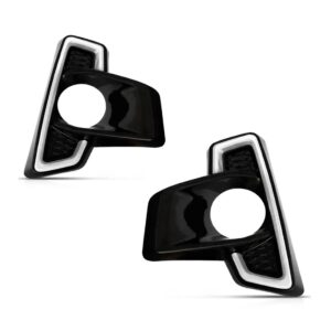 Par Moldura Milha Hilux Cs Chassi 2018 2019 2020 Black Piano Preto