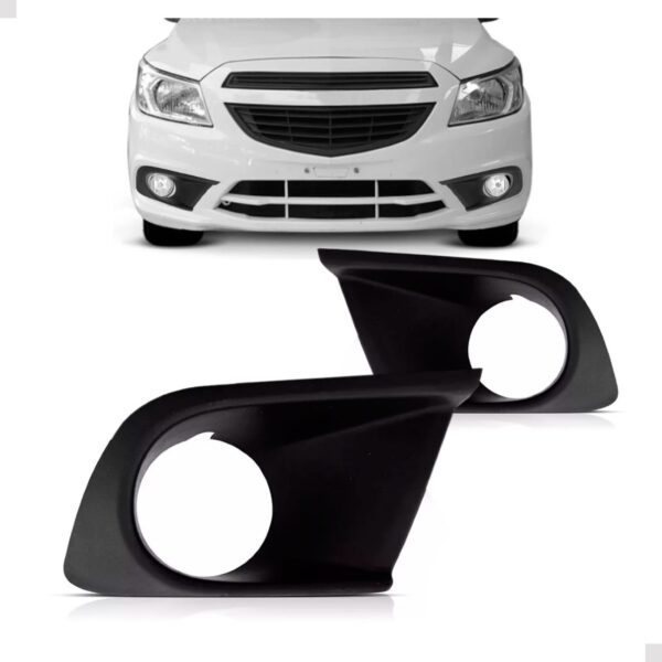 Par Moldura Milha Onix 2017 A 2019 Com Furo Preto