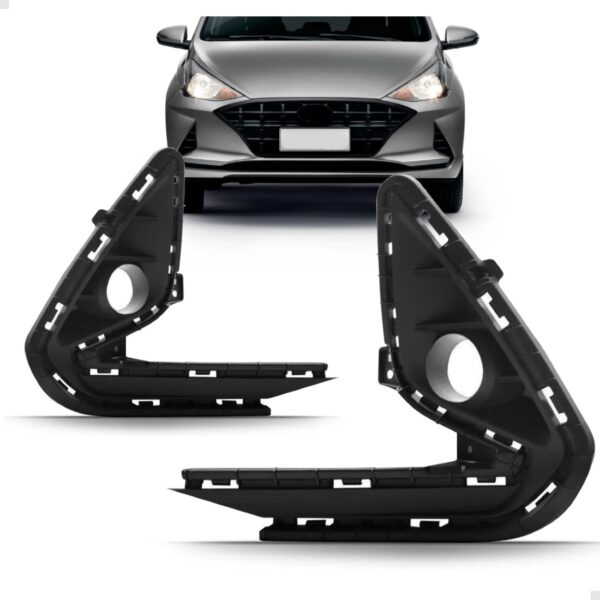 Par Moldura Milha Hb20 2020 2021 Com Furo Preto