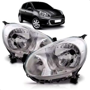 Par Farol Para Nissan March 2011 2012 2013 Cromado Manual