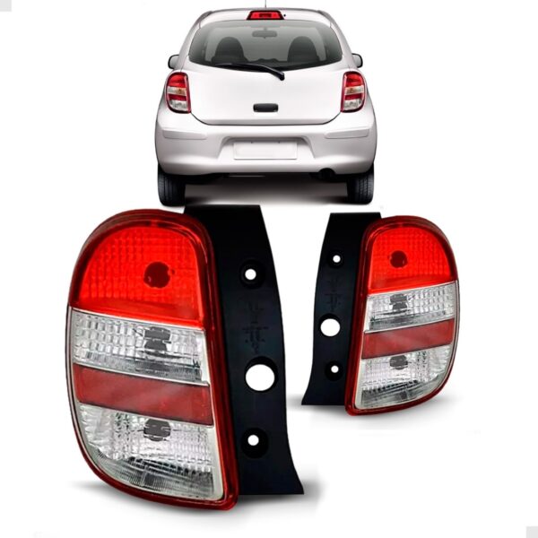 Par Lanterna Traseira March 2011 2012 2013 Bicolor
